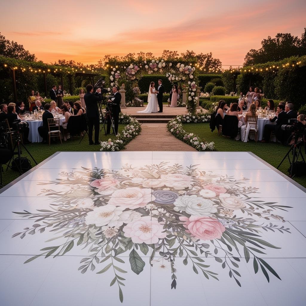 Botanical garden wedding dance floor design